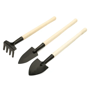 Комплект градински инструменти Дървена дръжка, желязна корона, ръчно лопата, лъжичка, вилица, многофункционален инструмент, подаръци за градината