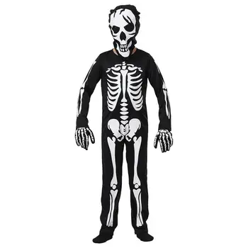 Светещи в тъмното гащеризон с виртуален скелет, Дишаща Светещо облекло за парти в чест на Хелоуин, Мултифункционален Универсален гащеризон с виртуален скелет Унисекс