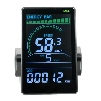 М LCD дисплей електрически велосипед M6C 24V 36V 48V 60V E Скутер Цветен LCD панел с USB за планински електрически велосипед