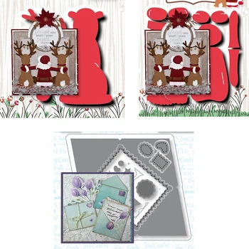 Mmao Занаяти Метални щанци за рязане на стомана Нов Коледен пакет с Дядо коледа-Елен Хартия за scrapbooking /фотокарточки Печати за подпечатване