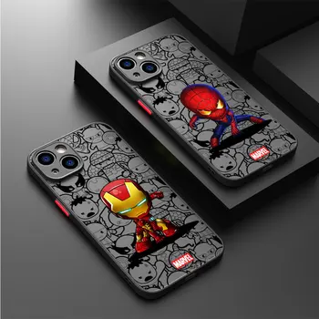Калъф Marvel Spider Man Iron Man за Apple iPhone 7 6S XS X 13 8 11 Plus Pro XR 12 Mini 14 Pro Max 15 Pro SE устойчив на удари