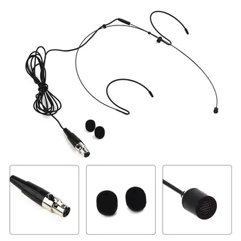 Двойна ухото на куката, микрофон за слушалки, централен микрофон за Sennheiser за безжична връзка С 2-ма микрофонными капаци, кабели с дължина 1,2 м