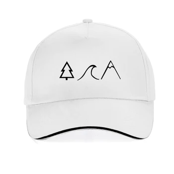 Креативна бейзболна шапка с принтом планини и дървета, лятна мъжки дамски хип-хоп шапка за разходки, Гори и планини