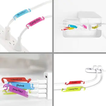 20 Бр. Cable етикети, етикети за управление на кабели, Многоцветни етикети за кабели, Идентификационните етикети на кабел за USB-зарядно устройство за компютър и телефон