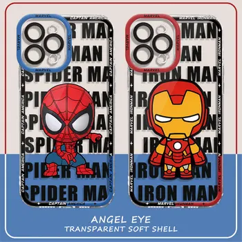 Калъф за iPhone XR 11 Pro XS Max 14 Pro Max 12 7 8 SE 13 Mini Pro 15 13 Калъф Funda Прозрачен Мек Marvel Spider-Man Groot
