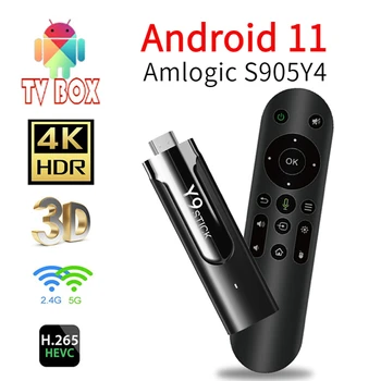M98 Y9 Smart TV Stick Android 11 2023 Amlogic S905 Y2 Гласова дистанционно управление HD, 4K, 3D 2GB 16GB Двойна WiFi 2.4 5.8 G G Iptv Box TV