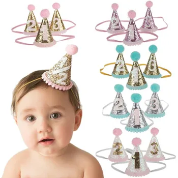 Децата, косата е украса на първият рожден ден на шапки детски коса група стреля подпори короната на Принцеса рожден ден шапка момиче, момиче торта разбият