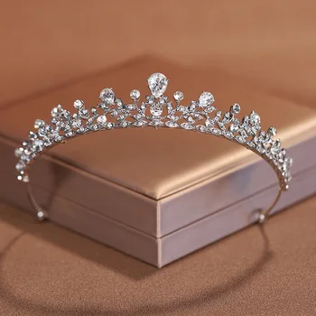 Сватбената корона на Луксозни Сватбени диадеми и корони, за жени и момичета, рожден Ден, абитуриентски бал, аксесоари за коса Rhinesone, прическа на булката