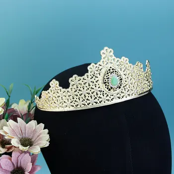 Луксозен Арабската Метална Корона Златен Цвят Цвете За Декорация За Коса Мароко Булката Сватбена Украса Алжир Жени Crystal Crown