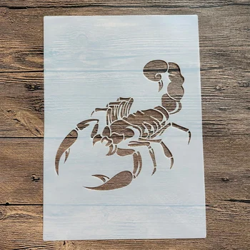A4 29*21 cm САМ формата на мандала за рисуване трафаретами щампа фотоалбум тисненая хартиена картичка на дървена тъкан, стенни Животни скорпион