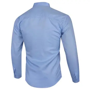 Риза с ревера в бизнес стил стилен мъжки жилетка с ревера, приталенная мека дишаща тениска с дълъг ръкав за официален бизнес, офис