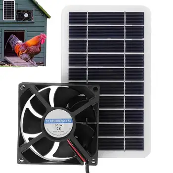 Слънчев вентилатор с мощност 2,5 W, аспиратор въздуха, мини-фен на слънчева батерия, вентилатор, захранван от слънчеви батерии за кучета, пиле, оранжерии, къщички за домашни любимци на колела