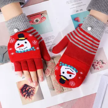Нови модни Коледни ръкавици с шарени Елхи, Лосове, Снежен човек, Ръкавици на Полпальца, Зимните Топлинни ръкавици, плетени калъф за ръкавици с мек покрив.