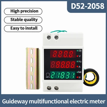 D52-2058 Многофункционален Измерител на DIN-Шина 220V380V Монофазен Домакински Брояч на Енергия Тестер Мощност Практичен и удобен