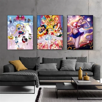 Аниме S-Sailor Girl, Сладък плакат M-Moon, Крафт-клуб, Бар, Хартия, Ретро Плакат, Стенни живопис, Спалня, Кабинет, Големи размери