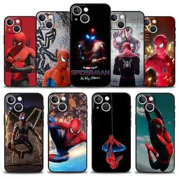 Marvel Spiderman Мис Железния Човек Калъф За Телефон iPhone 15 14 13 11 12 Pro Max XR X 8 7 Plus XS 13mini Силикон Броня
