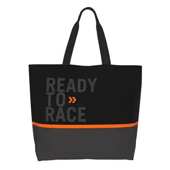 Чанта за пазаруване с логото Ready To Race, холщовая чанта за пазаруване, чанта през рамо, по-голямата голям преносима чанта за състезания на рали състезател