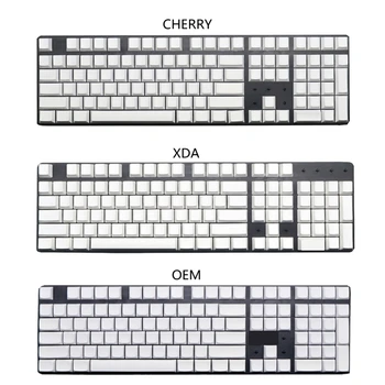 108 Празни клавиатури на капсули от PBT Cherry OEM XDA Без букви, бяла капачка за ключове Cherry MX Switches Механична клавиатура
