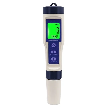 Цифрово измерване на температура 5 В 1 TDS/ЕО/PH/Соленост, мониторинг на качеството на вода, тестер за басейни, питейна вода, аквариуми