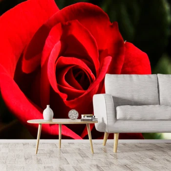Обичай самозалепващи се тапети с големи червени рози за всекидневната, контактни тапети за телевизор, стенописи за дома.