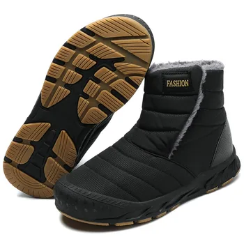Зимни обувки за мъже, ежедневни спортни топло защитни обувки, комфорт за мъже, нескользящие зимни обувки с кръгло бомбе, Стеганая обувки, за обувки