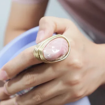 Керамични пръстени в стил бохо, Метална тел, ръчно изработени пръстени за пръстите, Аксесоари, парти, Сватба и За жени, бижута