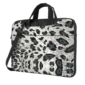 Сива чанта за лаптоп с леопардовым принтом Модно животно за Macbook Air Pro на Asus 13 14 15 Калъф за лаптоп Водоустойчив калъф за компютъра Kawaii