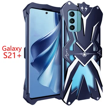 Оригинални Луксозни Блиндирани Метални Алуминиеви Калъфи За Телефони Samsung Galaxy S21 + Plus Cover Механичен Калъф С Череп Ръчна Изработка