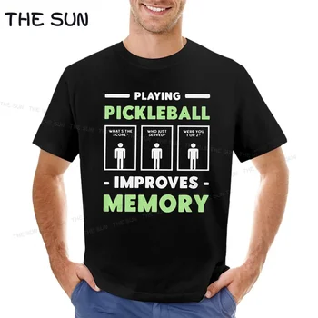 Тениска за мъже, които играят в пиклбол, подобрява паметта, тениски за играчи с кръгло деколте, дрехи с къс ръкав от модала