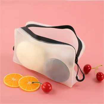 Бистра косметичка на бял цип, Дамски Преносима Проста Водоустойчива Чанта за пътуване, Прозрачни козметични чанти бял цвят, чанта за съхранение