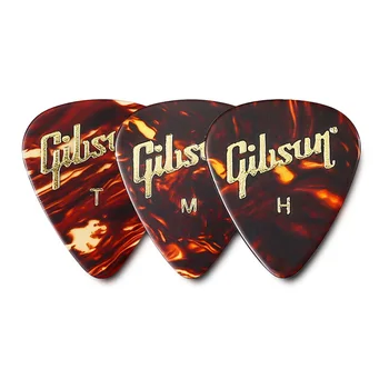 Медиатори на Gibson APRT12-74 Tortoise за акустични китари, електрически китари, бас и т.н., Аксесоари за китара, Произведено в САЩ