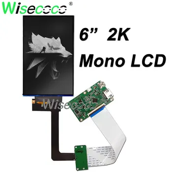 Wisecoco 6-инчов 2K Монохромен LCD дисплей 1620x2560 DLP/SLA с Висок коефициент на пропускливост на светлина Монохромен дисплей с 3D принтер