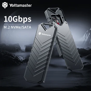 Корпуса на твърдия диск Yottamaster NVMe / SATA с двойно протокол M. 2 SSD-диск със скорост на четене до 1000 Mbps USB3.2 Gen2 M /B & M-key с Капацитет 4 TB