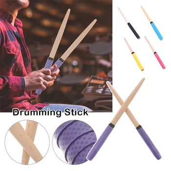 1 чифт дървени рамки барабанни пръчки, барабанная пръчка с впитывающим пот лепило за ръце, Дървена поставка за барабанни пръчки и чукове