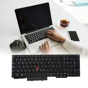 Клавиатура за лаптоп, показалка, аксесоари за офис и домашни КОМПЮТРИ, устойчива на плъзгане дръжка, замяна за Thinkpad E15, оформление Испания