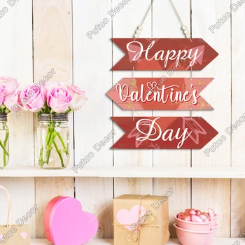 Дървена подвесная знак във формата на стрелка, Putuo Декор, декорация на стени за къщи, хол, кафенета, подаръци за Свети Валентин