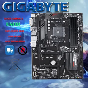 Използвана дънна платка Gigabyte B450 GAMING X 64GB DVI HDMI AM4 DDR4 ATX B450 100% Тествана, Работи Изцяло