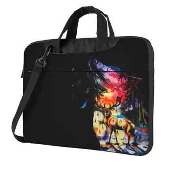 Чанта за лаптоп Цветни Вълк Чанта-куфарче за домашни Любимци Скъпа Елен Преносим 13 14 15 Пътна чанта за компютър Macbook Air Acer Dell