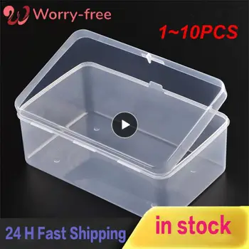 1 ~ 10ШТ Най-Продаваният Прозрачна Пластмасова Кутия За Съхранение на Прозрачна Квадратна Многофункционална Витрина Пластмасови Кутии За Съхранение на Бижута