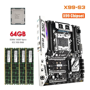 Дънна платка X99 S3 LGA 2011-3 E5 2686 V4 Процесор DDR4 ECC Оперативна памет 4X16 = 64 GB Подкрепа чипсет NVME M. 2 X99