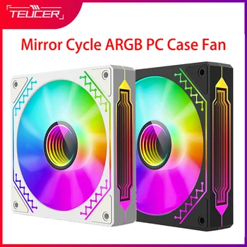 1/2/3/4ШТ TEUCER Prism12025 Огледален Цикличен ARGB Светлинен Ефект Фен на Корпуса на КОМПЮТРИ 120 мм 5V 3Pin Fan Охлаждане на корпуса на Охладителя PC Фенове