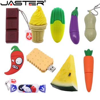 JASTER Fruit USB флаш памет от 64 GB Зеленчукова Флаш памет Шоколадов сладолед Memory stick Моркови, Чили Стик 32 GB Баклажанные Бонбони
