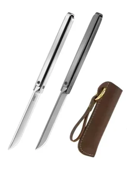 Завъртане на 360 ° D2 steel EDC Креативен дизайн джобен сгъваем нож с острие преносим защитен нож за риболов на открито, къмпинг