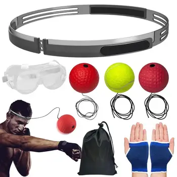 Комплект боксови рефлекторни топки Набор от тренировъчни боксови топки Интерактивен с регулируема лента за глава Боксерское екипировка, за да проверите за треньори за бокс