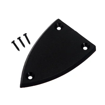 1бр 3 дупки Триъгълна пластмасов панел на пръчка за електрическа китара бас Резервни части за електрически китари GR15 (черен)