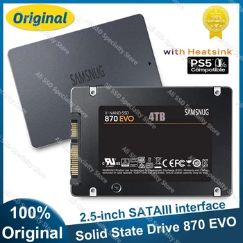 870 EVO SSD 4 TB Вътрешен Твърд Диск, Твърд Диск SSD 2.5 Инча Sata III 1 TB И 2 TB SSD Памет Твърд Диск за Десктоп, Лаптоп PS5