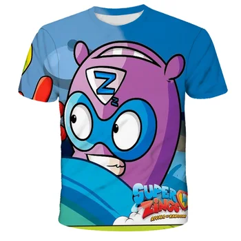 2023 Лятна тениска Superzings, Детска лятна тениска с кръгло деколте и къси ръкави, тениска Super Zings За момчета и момичета, Ежедневни облекла