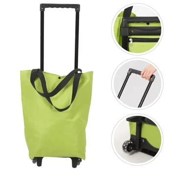 Чанта-тоут за пазаруване, количка на колела, градинска чанта за продукти с голям капацитет с колела