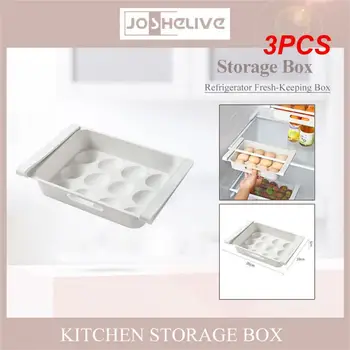 Кухненски органайзер от 3ШТ за съхранение на хранителни продукти, Зеленчуци, плодове, яйца, Кутии за съхранение на яйца в хладилника, в Чекмеджето на хладилника