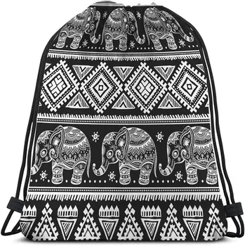 Чанти на съвсем малък със Слон, чанта-раница, винтажное животно, Цвете Лотос, Бохем модел на Мандала, Tribal Бохо, Спортна зала Ацтеките